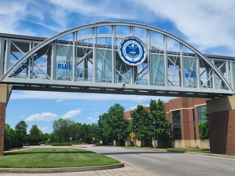 Pedestrian skywalk over Blue Raider Drive at MTSU in Murfreesboro, Tennessee